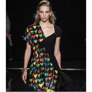 NWT Versace Safetypin Heart Print Dress  Size 42